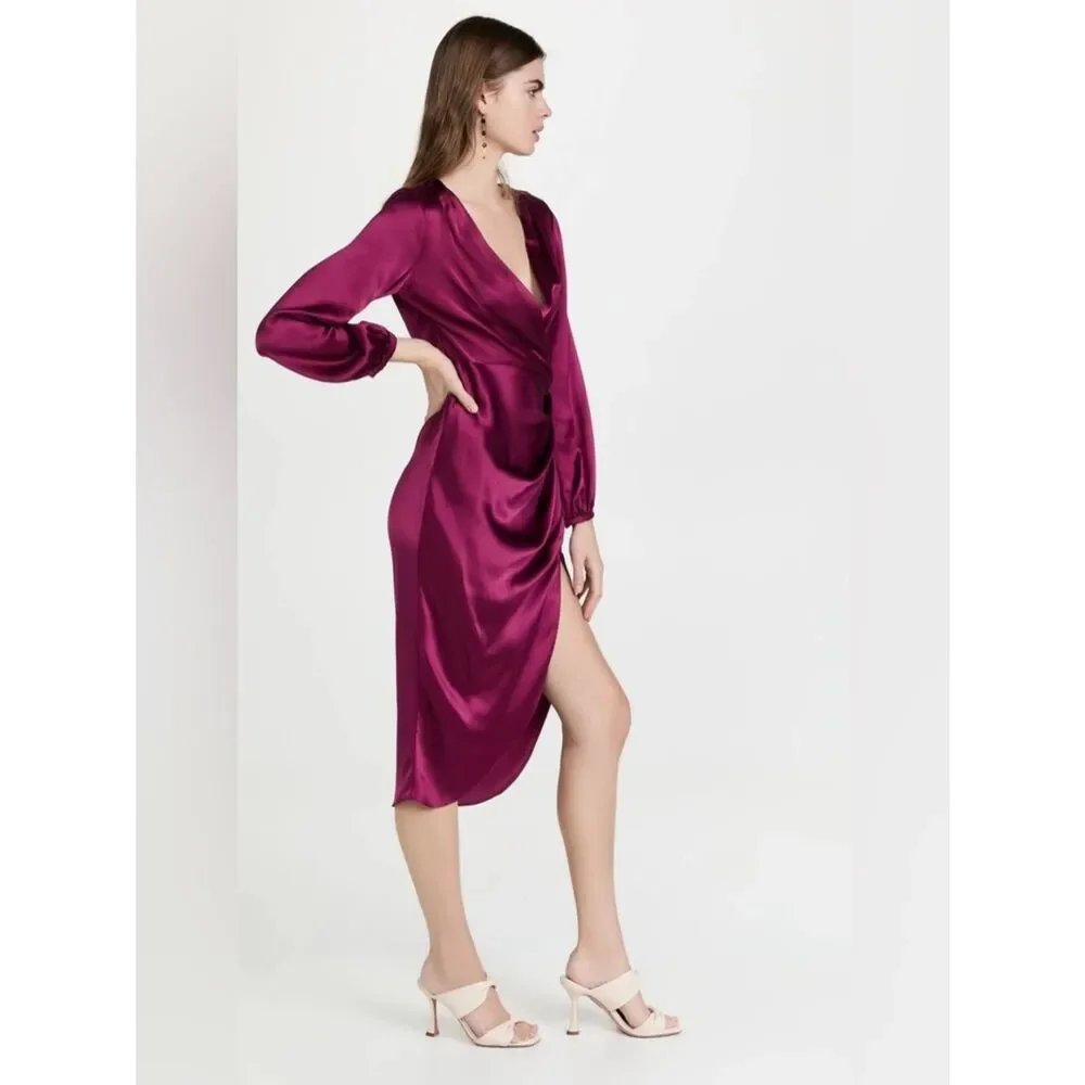 Amanda Uprichard Roma long sleeve silk dress • Medium